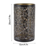 Wrought Iron Lampshade, Modern Cylindrical Lamp Shade For Home Chandelier, Laser Engraved Decorative Table And Candle Lamp Cover