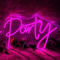 Super Large Lets Party Neon Sign For Bedroom Wall Super Neon Sign For Wall Decor For Bachelorette Party Engagement Party Birt