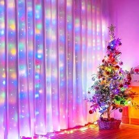 Minetom Curtain Lights 300 Led Dimmable Fairy Lights With Remote And Timer 8 Modes Usb Powered String Lights For Room Wall Pa