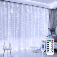 Minetom Curtain Lights 300 Led Dimmable Fairy Lights With Remote And Timer 8 Modes Usb Powered String Lights For Room Wall Pa