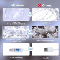 Minetom Curtain Lights 300 Led Dimmable Fairy Lights With Remote And Timer 8 Modes Usb Powered String Lights For Room Wall Pa