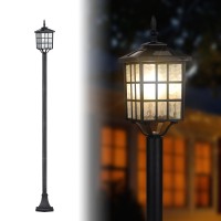 Kemeco Solar Lamp Post Light St4324Ss4 Outdoor Waterproof Led Street Floor Post Lights Solar Powered For Pathway Garden Drivewa