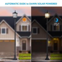 Kemeco Solar Lamp Post Light St4324Ss4 Outdoor Waterproof Led Street Floor Post Lights Solar Powered For Pathway Garden Drivewa