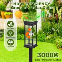 Kelvinlux Solar Pathway Lights Outdoor 4 Pack Solar Powered Bright Lights For Outside Waterproof Auto Onoff Solar Garden Land