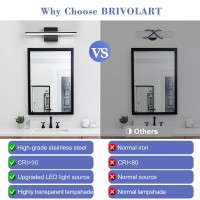 Brivolart Bathroom Lighting Fixtures 14W 24In Led Light Fxiturs Warm White 3000K Polished Bedroom Vanity Lighting Over Mirror M