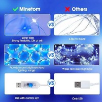 Minetom Curtain Lights 300 Led Dimmable Fairy Lights With Remote And Timer 8 Modes Usb Powered String Lights For Room Wall Pa