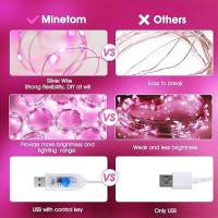 Minetom Curtain Lights 300 Led Dimmable Fairy Lights With Remote And Timer 8 Modes Usb Powered String Lights For Room Wall Pa