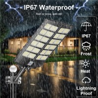 Jadisi 6Pack Solar Parking Lot Lights 14400W Solar Street Light 1440000Lm Dusk To Dawn Street Lights Solar Powered Ip67 Waterp