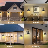 Dusk To Dawn Outdoor Wall Lights, Exterior Farmhouse Gooseneck Wall Sconce Barn Light, Vintage Matte Outside Wall Mount Lighting Fixture, Waterproof Outdoor Wall Lantern For House Porch Garage