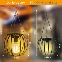 Kelvinlux 15 Solar Lanterns Outdoor 2 Pack Large Solar Lights Outdoor Haning Waterproof Upgraded Metal Lights For Outside Wi