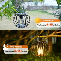 Kelvinlux 15 Solar Lanterns Outdoor 2 Pack Large Solar Lights Outdoor Haning Waterproof Upgraded Metal Lights For Outside Wi