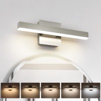 Joossnwell Bathroom Light Fixtures Brushed Nickel Vanity Lights Bar 5Cct Dimmable Modern Bathroom Lighting Fixture Over Mirror L