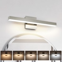 Joossnwell Bathroom Vanity Light Brushed Nickel Bathroom Light Fixtures Over Mirror 2362 Inch 5Cct Dimmable Modern Bathroom Lig