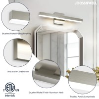 Joossnwell Bathroom Vanity Light Brushed Nickel Bathroom Light Fixtures Over Mirror 2362 Inch 5Cct Dimmable Modern Bathroom Lig