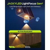 Jackyled Solar Fence Lights 3Side Lighthouse Patterns Solar Powered Outdoor Lights Ip65 Waterproof Fence Lights For Outside