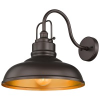 Zeyu 18 Inch Gooseneck Barn Light, Farmhouse Outdoor Sconces Wall Lighting, Outdoor Barn Light For Garden Garage, Oil Rubbed Bronze Finish, 016-1Bl Orb