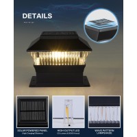 Moondeage 4X4 4X6 Fence Lights Solar Powered Outdoor Post Cap Lights Yard Deck Garden Patio Mailbox Decorations 25 Lumens 30