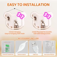 Hotfutic Hello Kit Mirror Vanity Cute Hello Kit Led Wall Mirror Bedroom Decor Brightness Adjustable Cat Neon Light Sign Wall D