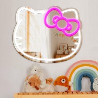 Hotfutic Hello Kit Mirror Vanity 16X13 Hello Kit Light Up Wall Mirror Led For Bedroom Decor Dimmable Hello Kit Makeup Mirr