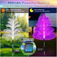 Weitexs Solar Christmas Tree Lights Decorations Outdoor Waterproof 5 Layer Optical Fiber 7 Color Changing For Yard Pathway Outsi