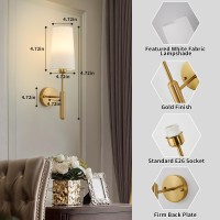 Powfloven Gold Rechargeable Battery Operated Wall Sconces Set Of 2 With Remote Wireless Dimmable 5000Mah Battery Powered Led Wa