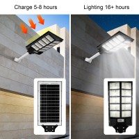 Rytabee Solar Street Lights Outdoor,2400W Solar Street Light,Led Street Light,Ip66 Waterproof With Wide-Angle Motion Sensor And Remote Control, Solar Light For Garden Courtyard Car Parks