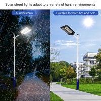 Rytabee Solar Street Lights Outdoor,2400W Solar Street Light,Led Street Light,Ip66 Waterproof With Wide-Angle Motion Sensor And Remote Control, Solar Light For Garden Courtyard Car Parks