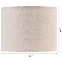 Drum Lamp Shades Set Of 2 Medium 13X13X10 Spider Beige Lampshades For Table Lamps Floor Lamp Oatmeal Linen Shadefabri