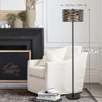 Industrial Floor Lamp For Living Room Black Standing Lamp Farmhouse Stand Up Lamp With Pull Chain Switch Tall Lamp For Bedroom H