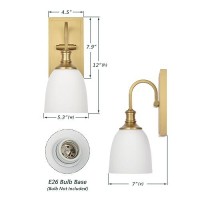 Hanaloa Wall Sconce Light Vintage Sconces Wall Lighting In Aged Brass 1 Light Bathroom Vanity Lighting With Opal Glass Shade