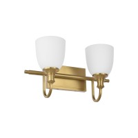 Hanaloa Bathroom Vanity Light Fixtures Vintage Aged Brass 2 Lights Wall Sconce Lighting With Opal Glass Shade Porch Wall Mount