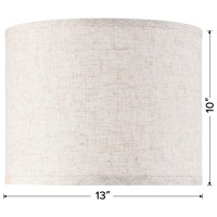 Jerhous Oatmeal Linen Textured Lamp Shades Set Of 2 Medium Drum Lampshade 13Top X 13Bottom X 10Highspider Farmhouse Lamp