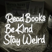 Read Books Be Kind Stay Weird Neon Sign Letter Led White Neon Lights Dimmable Usb Powered 1417X13Cool Wall Decorative Light Bed