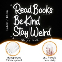 Read Books Be Kind Stay Weird Neon Sign Letter Led White Neon Lights Dimmable Usb Powered 1417X13Cool Wall Decorative Light Bed