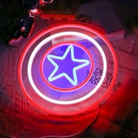 Uponray Shield Neon Signs Shield Neon Light Led Shield Neon Sign For Wall Decor Dimmable Powered By Usb Neon Lights For Fil