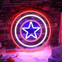 Uponray Shield Neon Signs Shield Neon Light Led Shield Neon Sign For Wall Decor Dimmable Powered By Usb Neon Lights For Fil