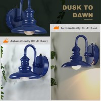 Lonedruid Dusk To Dawn Sensor Outdoor Gooseneck Barn Light Fixtures Blue Exterior Wall Sconce Lighting Rustic Outside Porch Lant