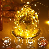 Fagele Solar String Lights 2 Packs Total 132 Ft 400 Led Solar Outdoor String Lights With 8 Modes For Trees Yard Garden Party D