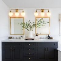 Hahzt Bathroom Vanity Light Fixtures 3Light Mid Century Modern Bathroom Lighting Fixtures Over Mirror Brass Gold Wall Sconce