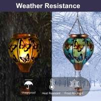 Butterfly Hot Air Balloon Solar Lantern Solar Hot Air Balloon Flickering Flame Hanging Garden Light Candle Led Light Glass Me