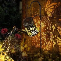 Solar Lanterns Outdoor Hanging Lantern Lights Butterfly Metal Waterproof Solar Decorative Light For Garden Patio Yard Lawn Back