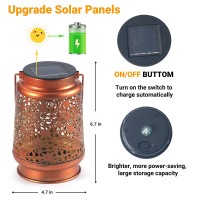 Hummingbird Solar Lanterns Outdoor Metal Waterproof Hanging Solar Lights Garden Decor For Patio Yard Lawn Backyard Front Porch G