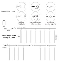 24 Tubes Meteor Shower Lights, Outdoor Icicles Patriotic Lights, 12 Inch 3 X 288 Led Iciclelights Falling Raindrop Lights, Connectable For Independence Day Party Tree Holiday Decor, Red White & Blue