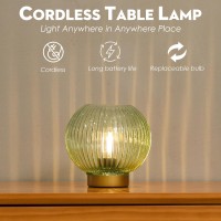 Ularoom Battery Operated Lamp Cordless Table Lamps With Replaceable Led Bulb For Room Decor Portable Small Bedside Lamp For Ho