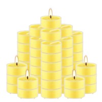 50 Pcs Citronella Tealight Candles In Clear Cup Summer Yellow Outdoor And Indoor Citronella Candle For Balcony Garden Porch