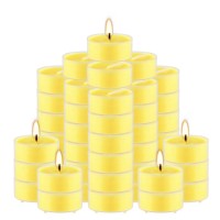 50 Pcs Citronella Tealight Candles In Clear Cup Summer Yellow Outdoor And Indoor Citronella Candle For Balcony Garden Porch