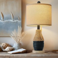 Oyears 20 Table Lamp For Bedroom Bedside Table Lamp For Living Room Small Farmhouse Lamps For Nightstand Coastal Nautical L