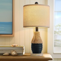 Oyears 20 Table Lamp For Bedroom Bedside Table Lamp For Living Room Small Farmhouse Lamps For Nightstand Coastal Nautical L