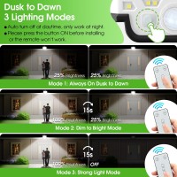 Yolovis Solar Lights Outdoor Waterproof 186 Bright Leds Dusk To Dawn Motion Security Flood Lights With Remote For Outside Gara