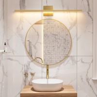 Epinl Gold Bathroom Vanity Light 315 Inch Brushed Gold Bathroom Light Fixture Over Mirror 22W Led Dimmable Wall Sconce Lighti